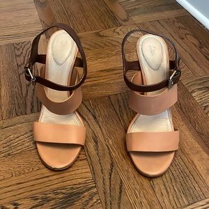 Chloè Tan and Brown Strap Sandals